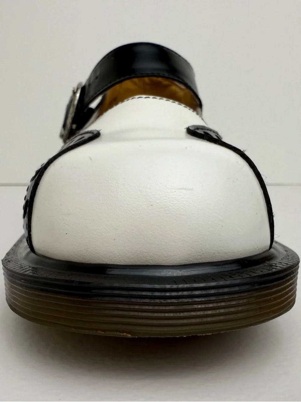 Vintage Dr. Martens England MIE Black White Wingtip Heel Mary Janes Shoes UK 4 - Picture 9 of 16